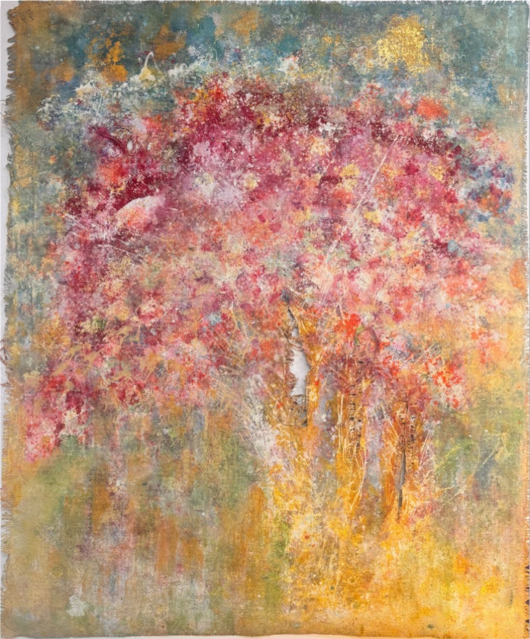 Cherry Tree — natural burlap fabrics — hemp, jute, linen, and cotton by Polen Cerci