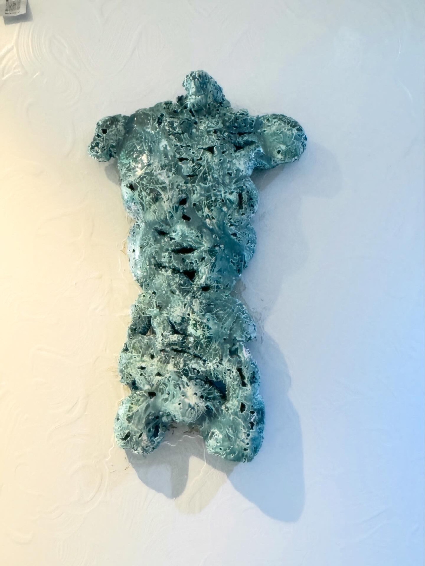 Mr Blue — sculpted canvas relief, 24kt gold, acrylic, resin by Polen Cerci