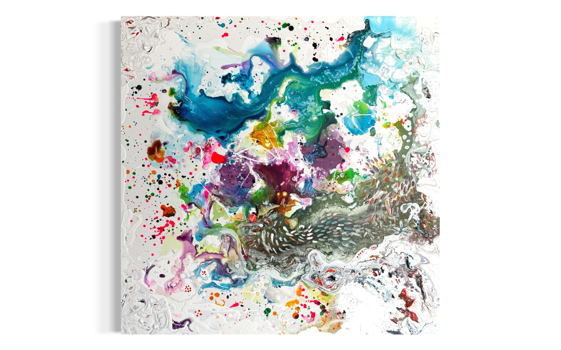 Petite 15 — mixed media — burlap, canvas, and board by Polen Cerci
