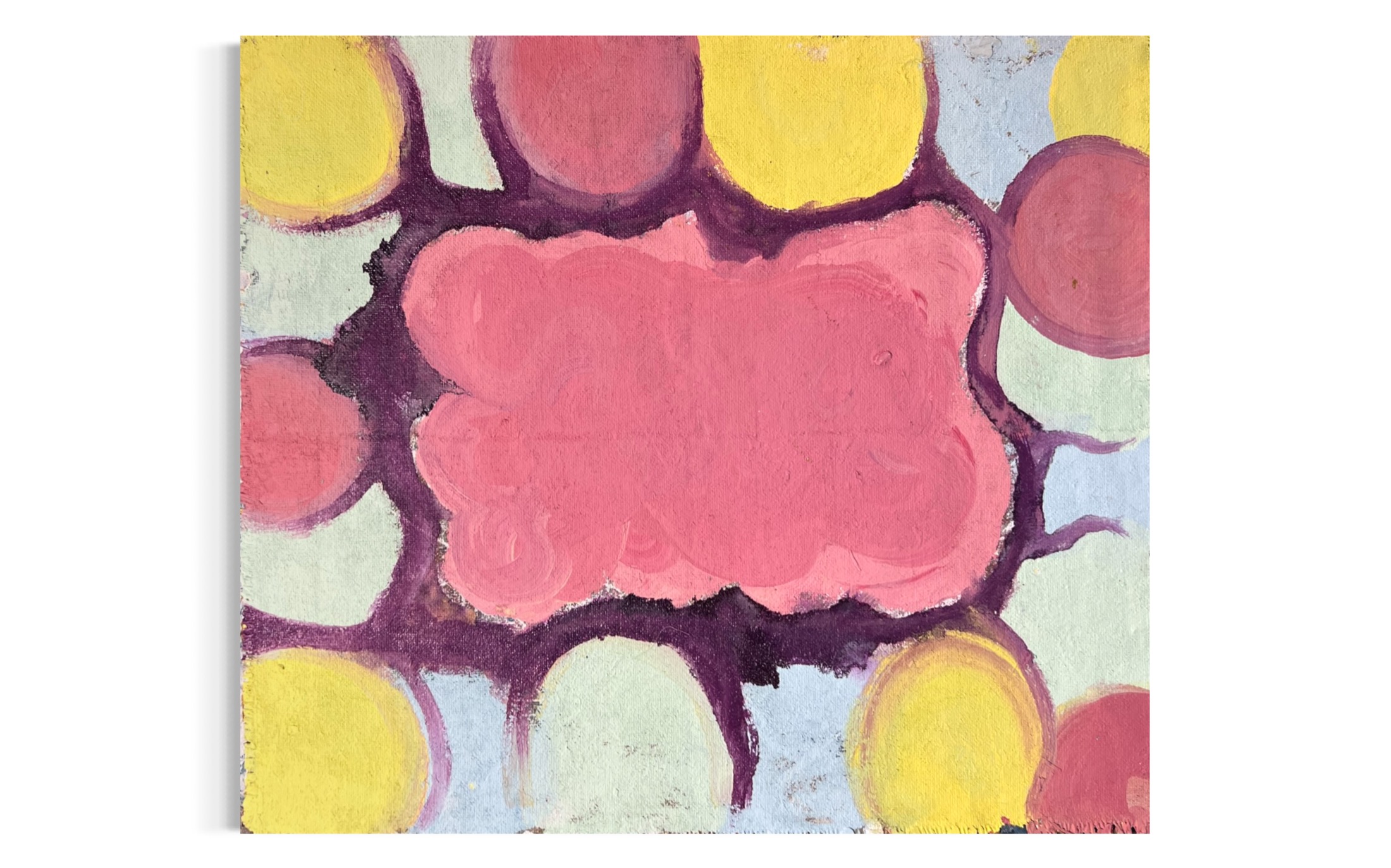 Petite 18 — mixed media — burlap, canvas, and board by Polen Cerci