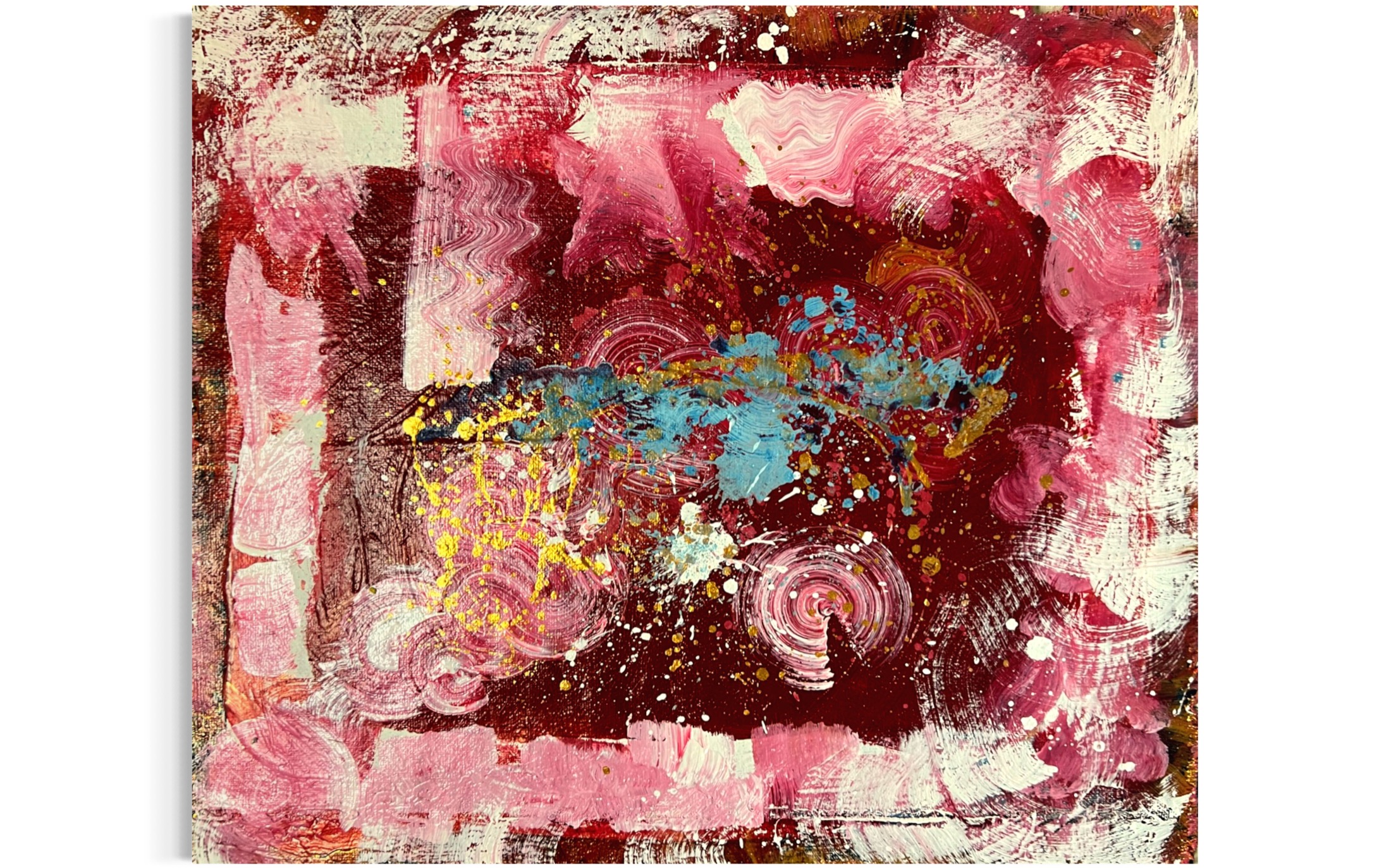 Petite 19 — mixed media — burlap, canvas, and board by Polen Cerci