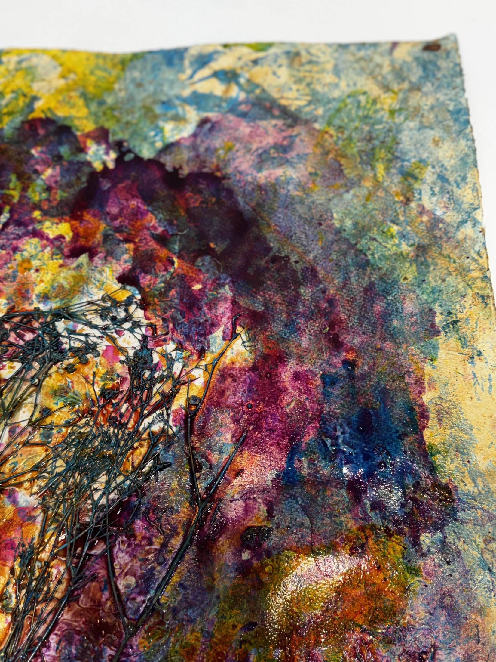 Petite 9 — mixed media — burlap, canvas, and board by Polen Cerci